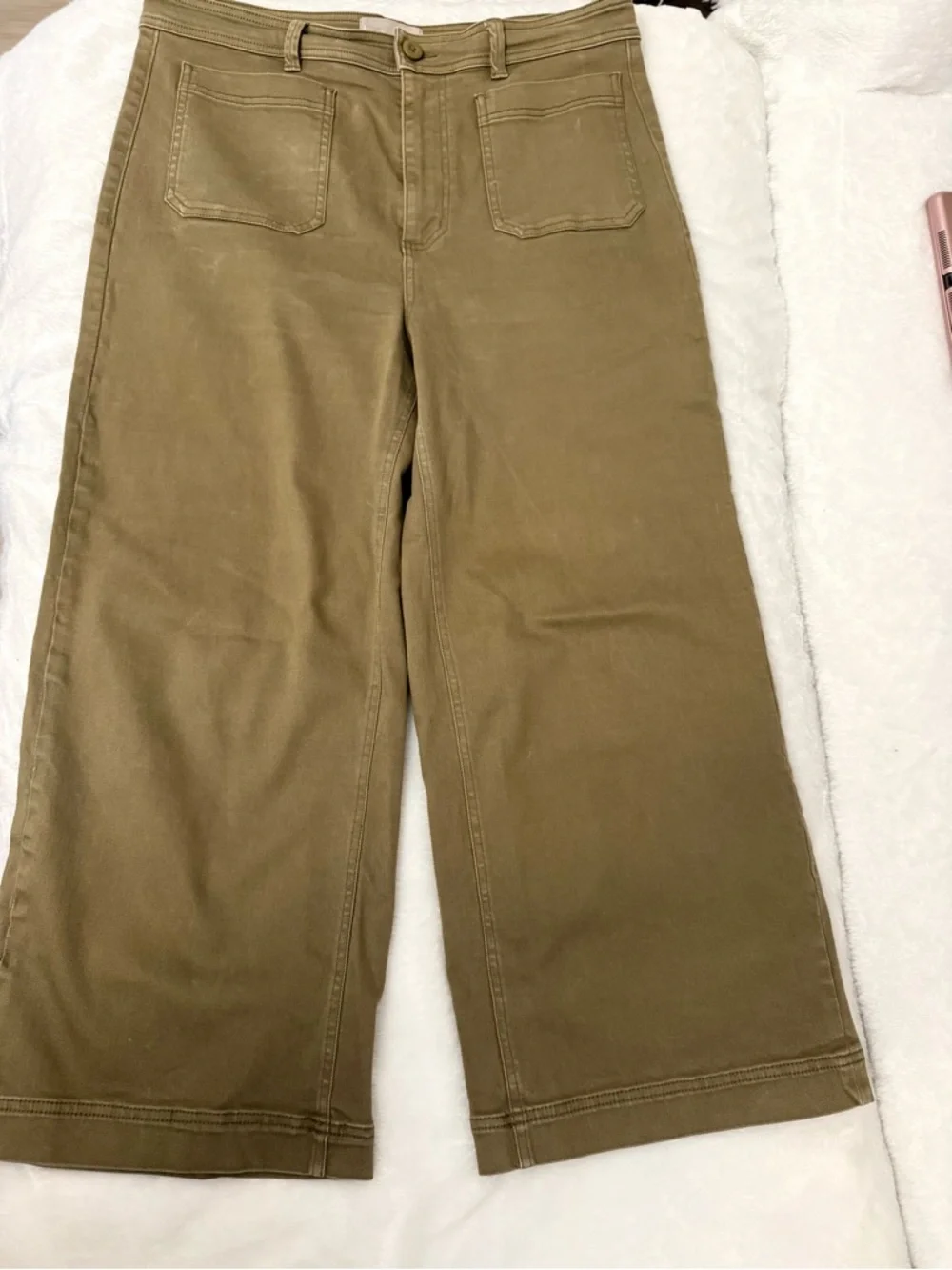 Everlane Olive High-Rise Wide Crop Pants - Picture 12 of 16
